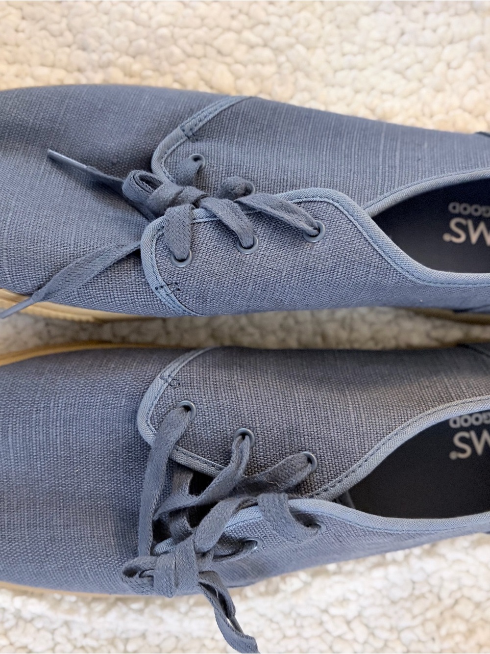 Toms Men’s Canvas Lace-Up Sneakers in Slate Blue